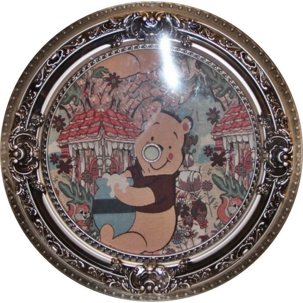 90 Cm Yuvarlak Osmanli Saray Tavan Sfa-424 Avize Gobegi Patina-Eskitme Gumus Varakli 3D